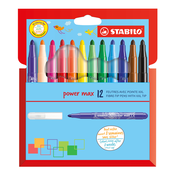 Stabilo 12 Power Max Fibre-Tip Pens – Cherry Tree Lane Toys