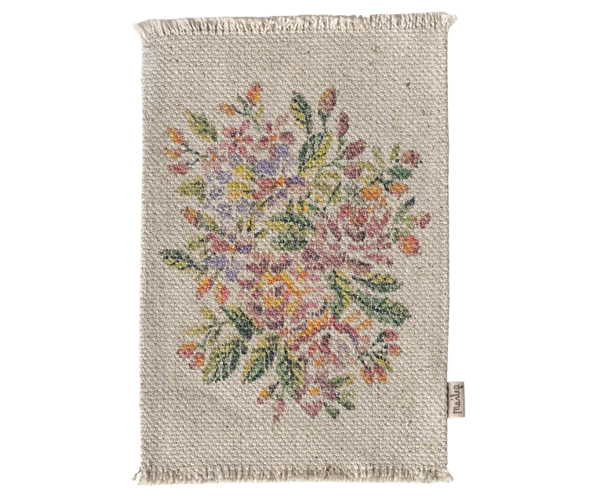 Medium Floral Rug for Dollhouse