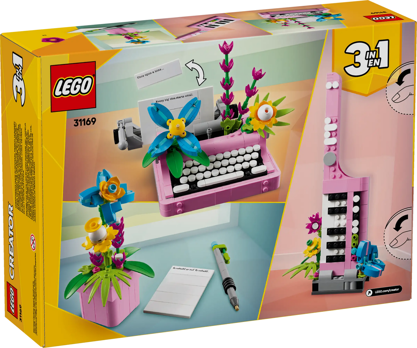 Creator: Typewriter with Flowers Building Set