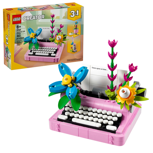 Creator: Typewriter with Flowers Building Set