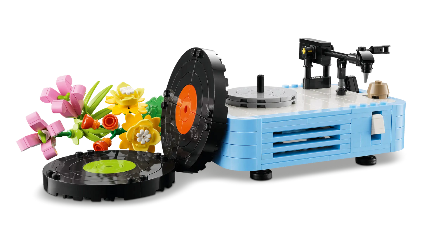 Creator: Record Player with Flowers Building Set