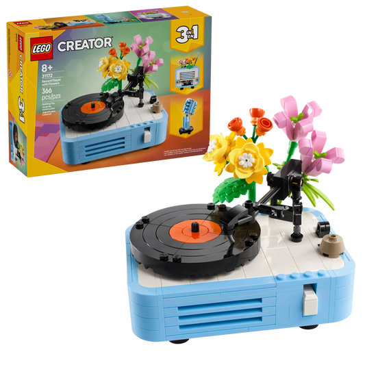 Creator: Record Player with Flowers Building Set