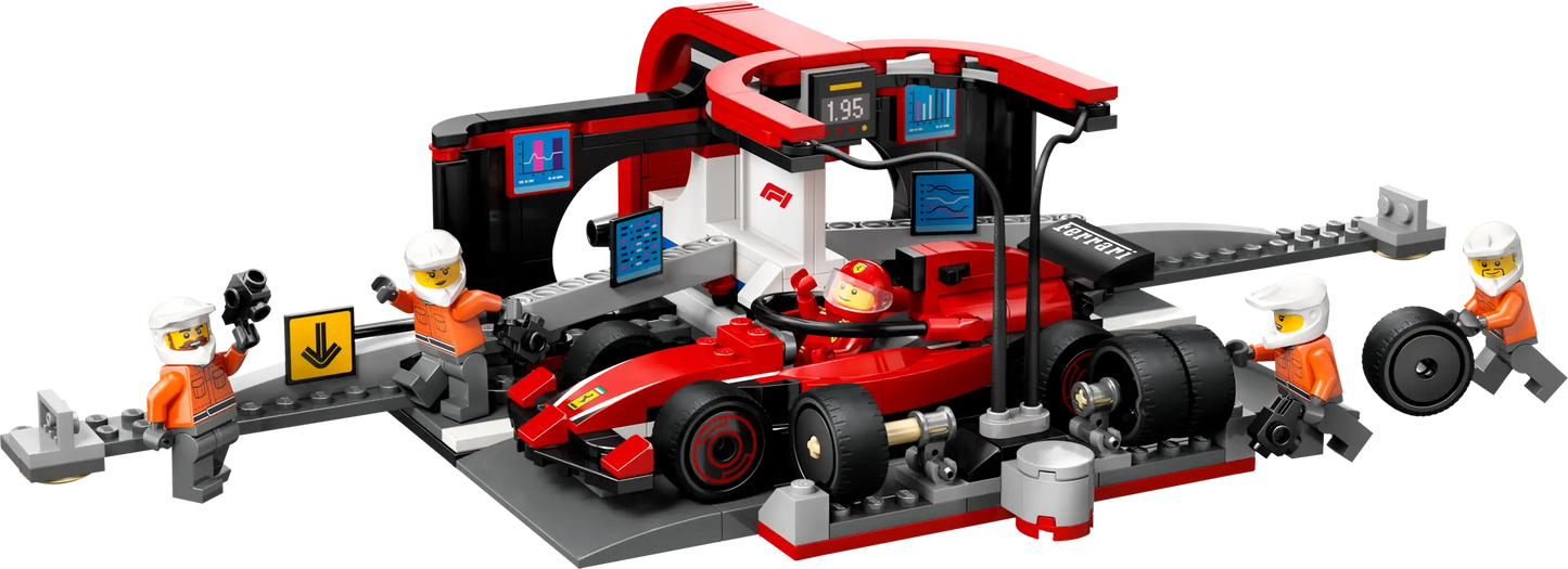 City: F1 Pit Stop & Pit Crew with Ferrari Car Building Set