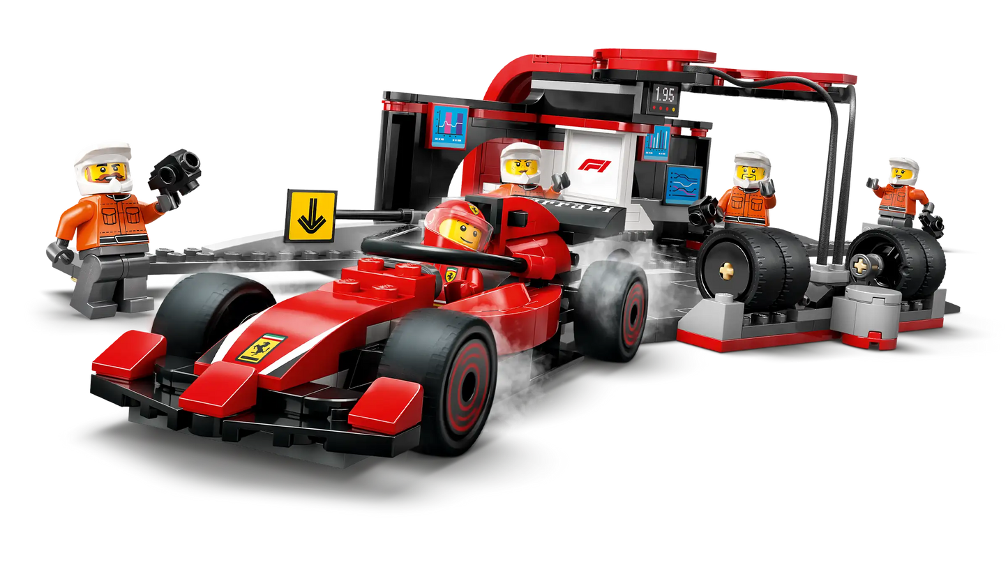 City: F1 Pit Stop & Pit Crew with Ferrari Car Building Set