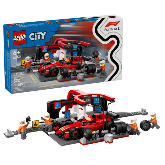 City: F1 Pit Stop & Pit Crew with Ferrari Car Building Set