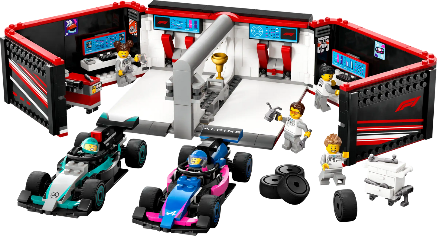 City: F1 Garage and Mercedes-AMG & Alpine Cars Building Set