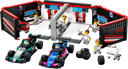 City: F1 Garage and Mercedes-AMG & Alpine Cars Building Set