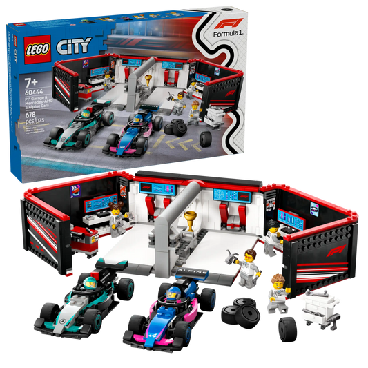 City: F1 Garage and Mercedes-AMG & Alpine Cars Building Set