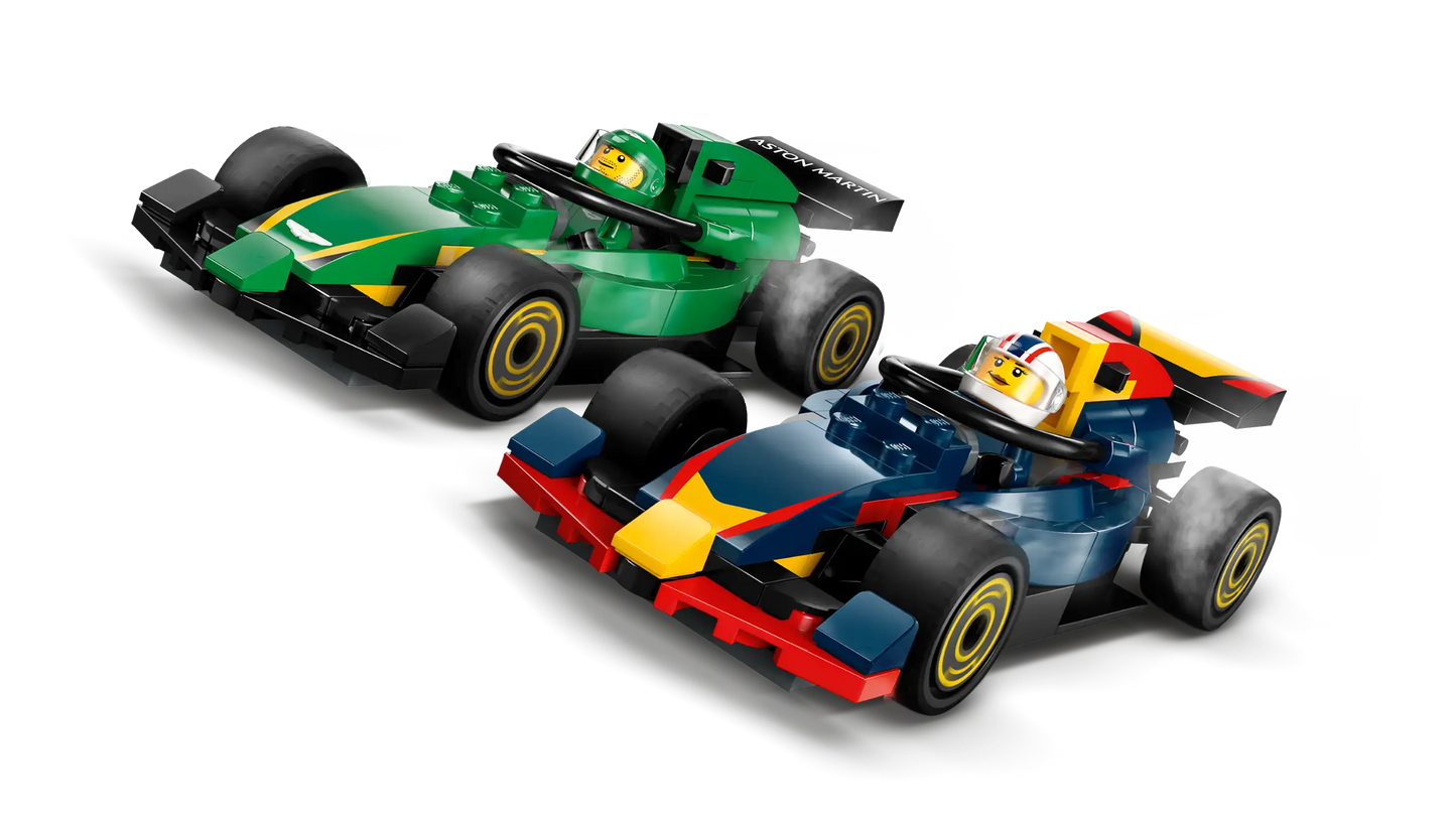 City: F1 Truck with RB20 & AMR24 F1 Cars Building Set