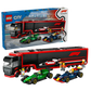 City: F1 Truck with RB20 & AMR24 F1 Cars Building Set