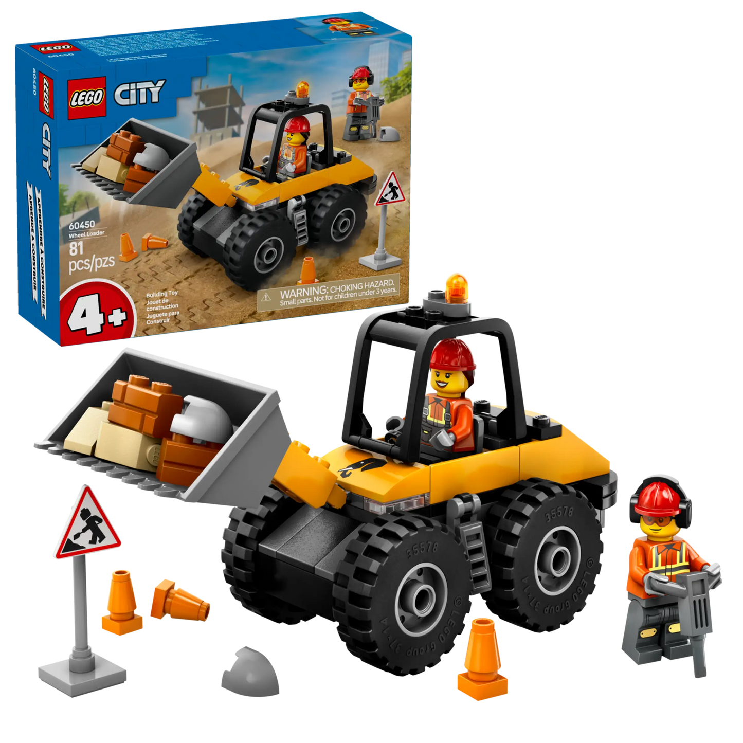 City: Yellow Construction Wheel Loader Building Set