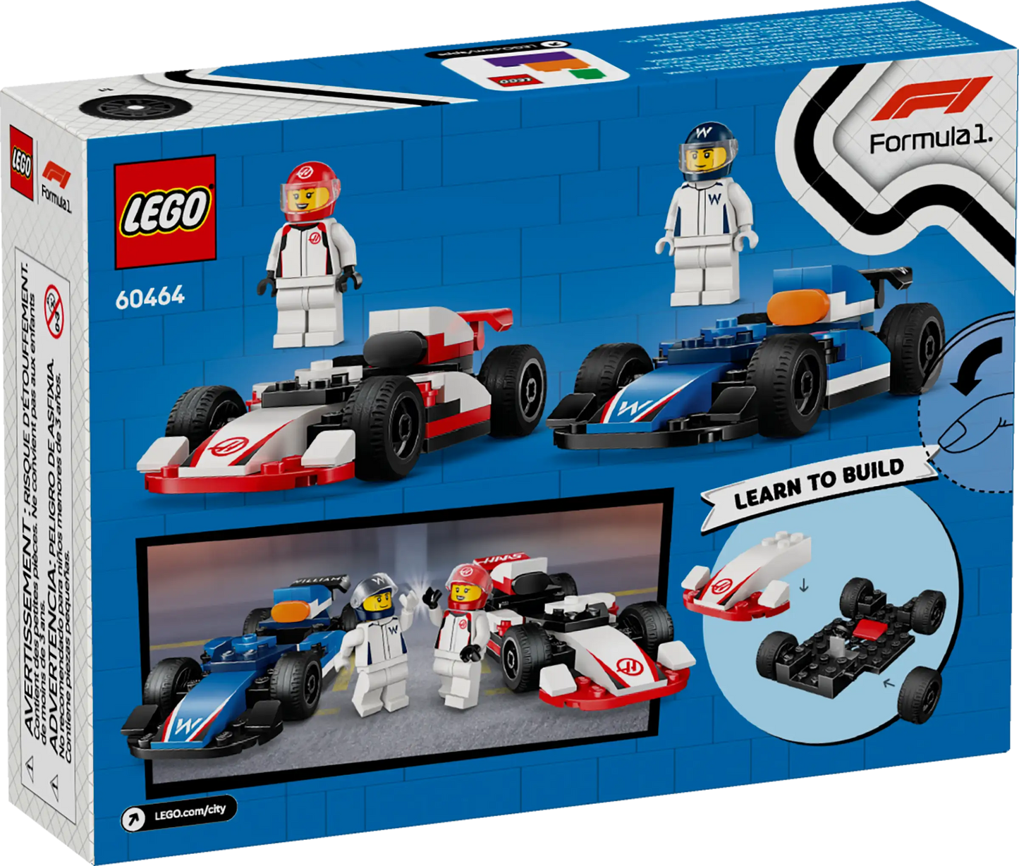 City: F1 Williams Racing & Haas F1 Race Cars Building Set