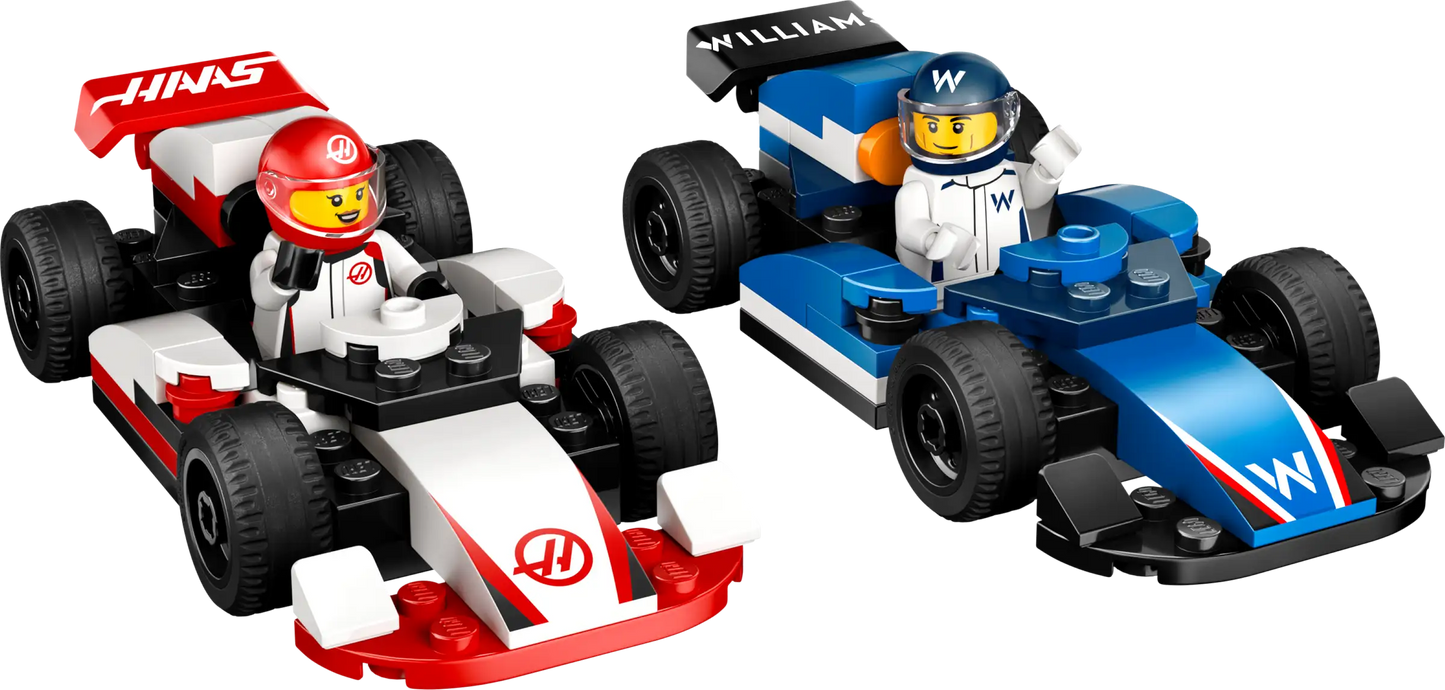 City: F1 Williams Racing & Haas F1 Race Cars Building Set