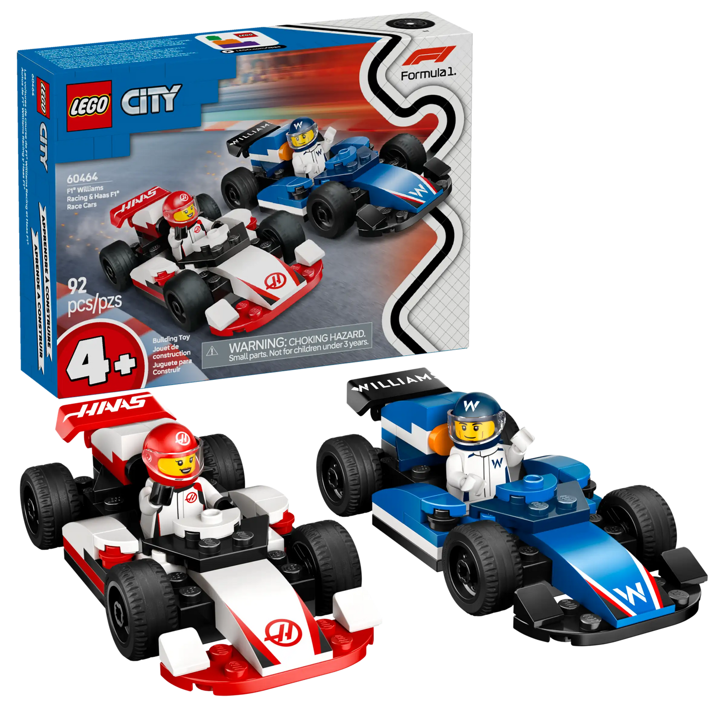 City: F1 Williams Racing & Haas F1 Race Cars Building Set