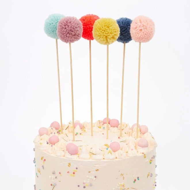 Multi Pom Pom Cake Toppers