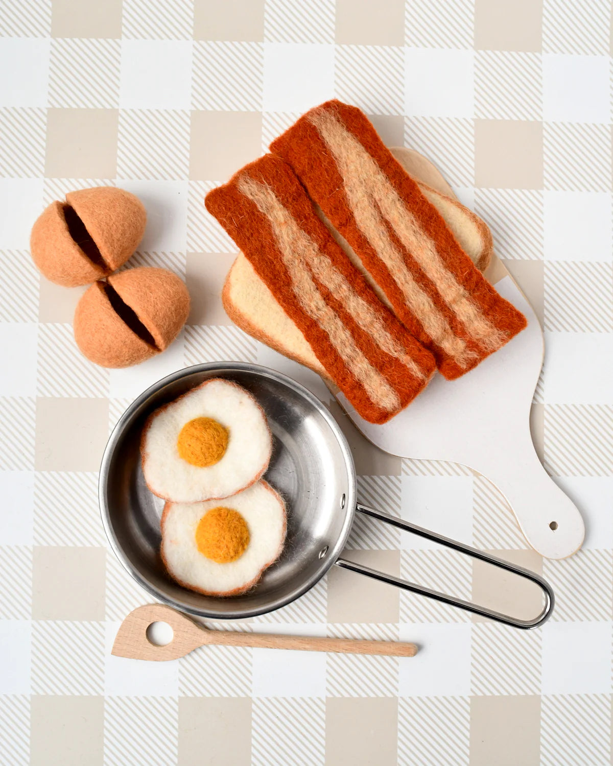 Felt Food Play Set - Bacon & Eggs Breakfast