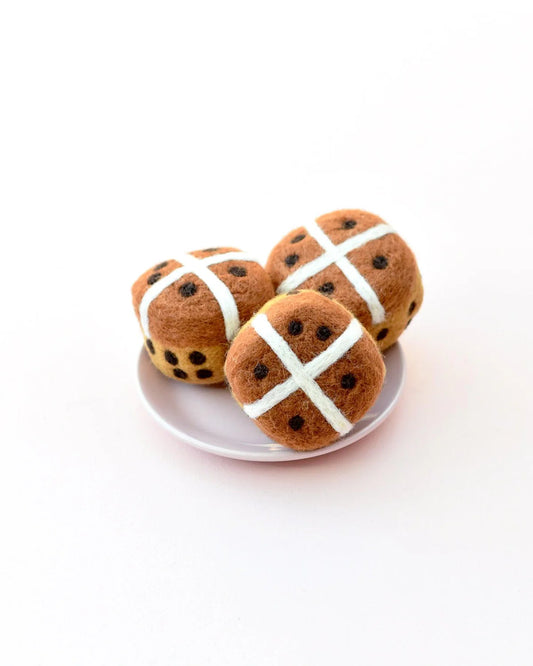 Felt Baked Goods - Hot Cross Buns