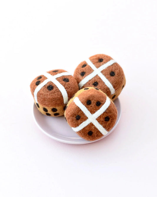 Felt Baked Goods - Hot Cross Buns