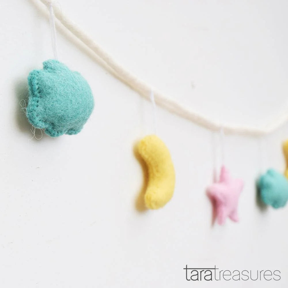 Felt Cloud, Moon & Star Garland