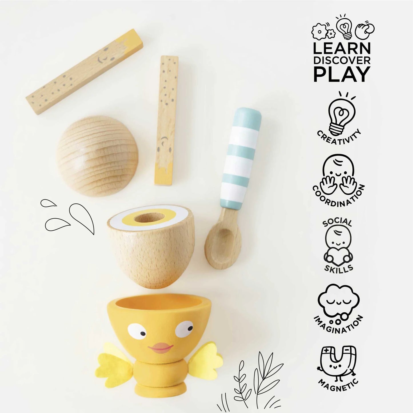 Wooden Egg Cup Set