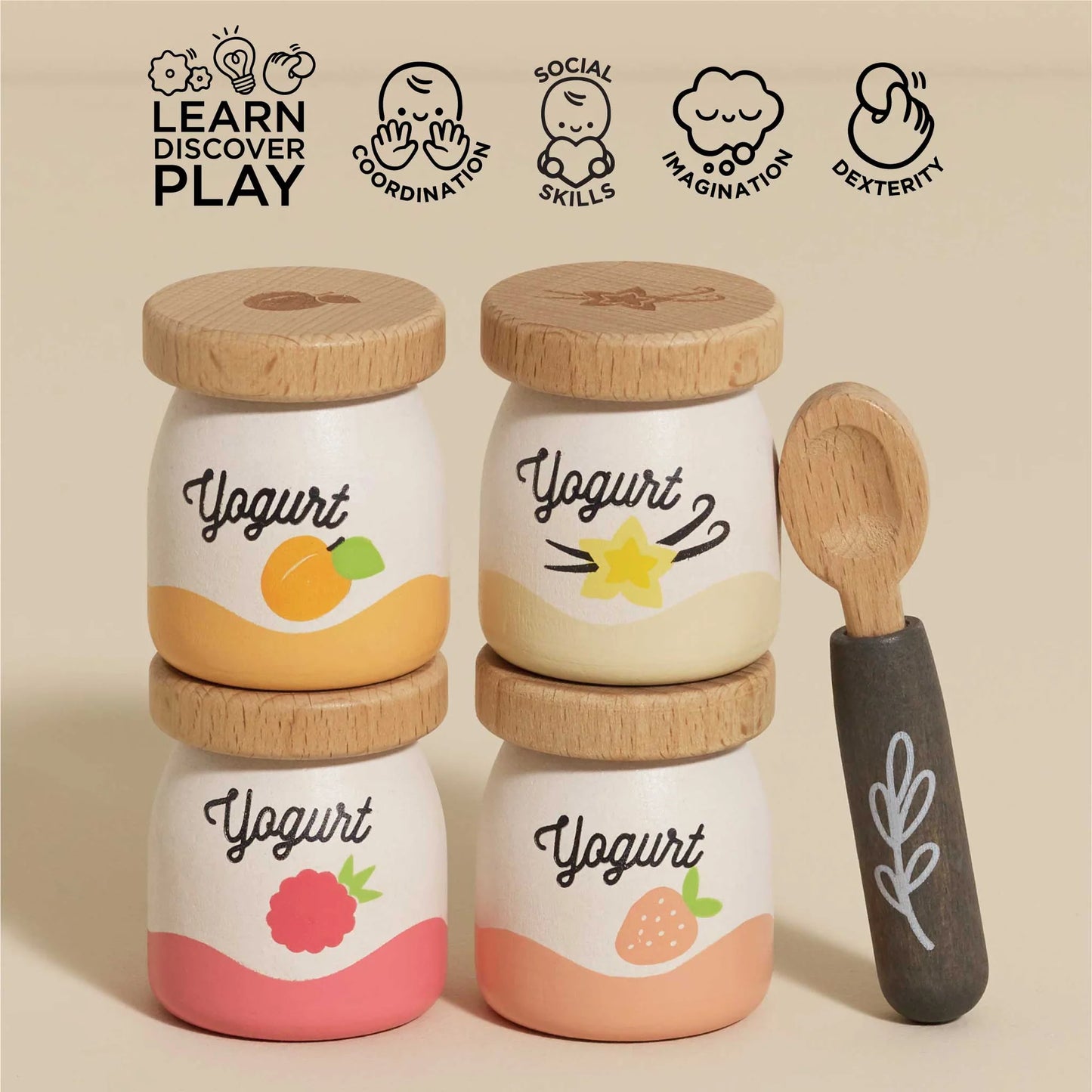 Wooden Yogurt Play Set