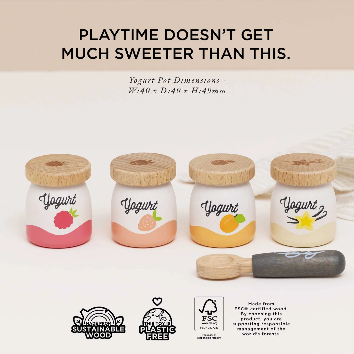 Wooden Yogurt Play Set