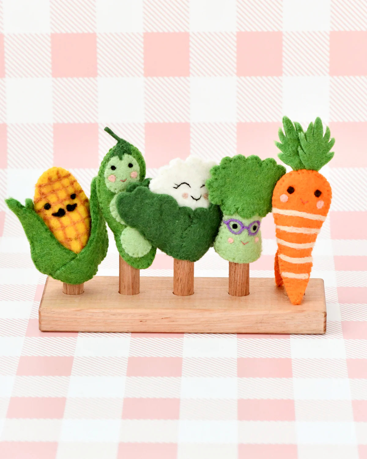 Felt Finger Puppets Set - Vegetables