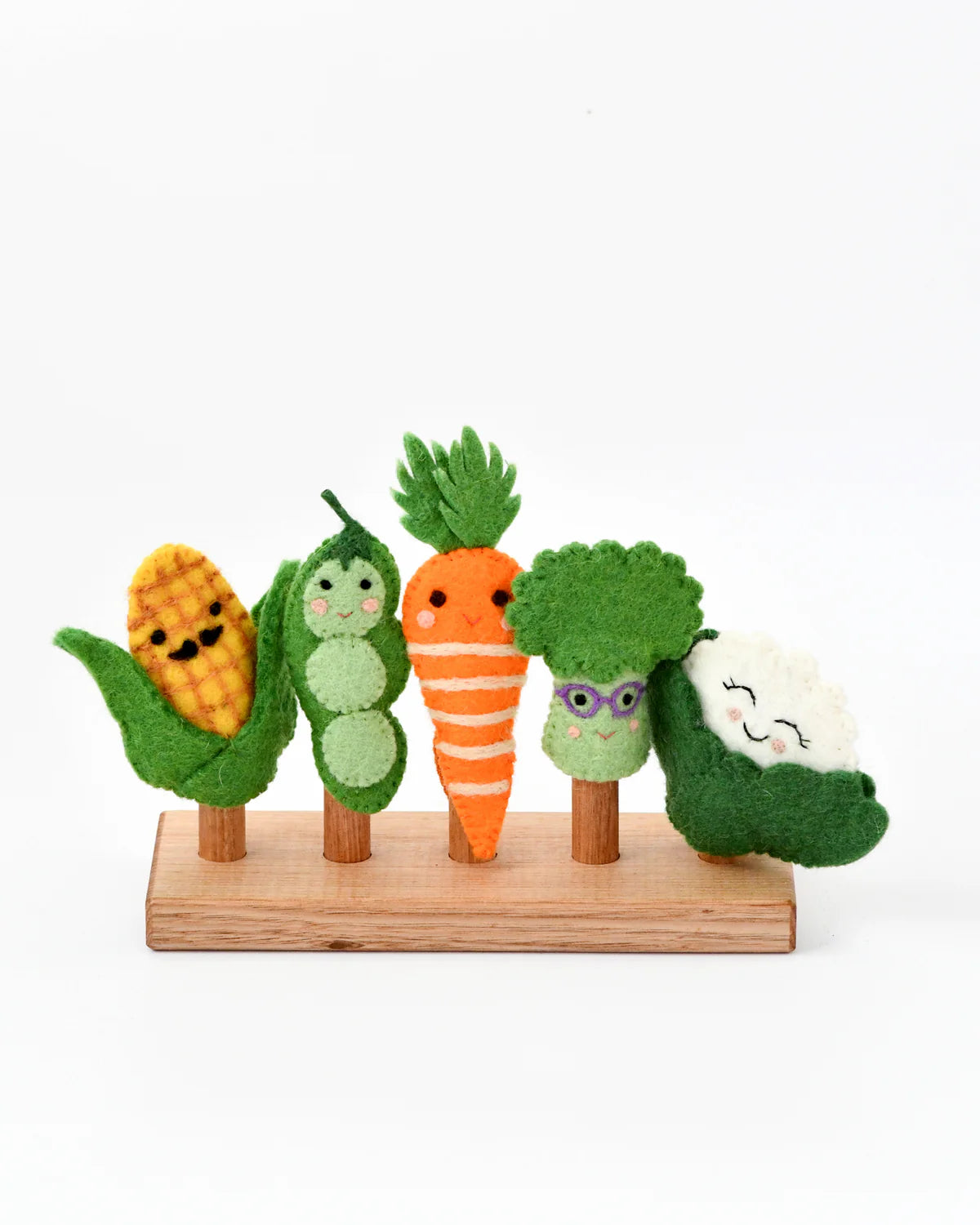 Felt Finger Puppets Set - Vegetables