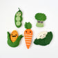 Felt Finger Puppets Set - Vegetables