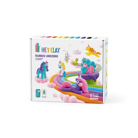 Hey Clay! Air-Dry Modelling Clay Set - Rainbow Unicorns