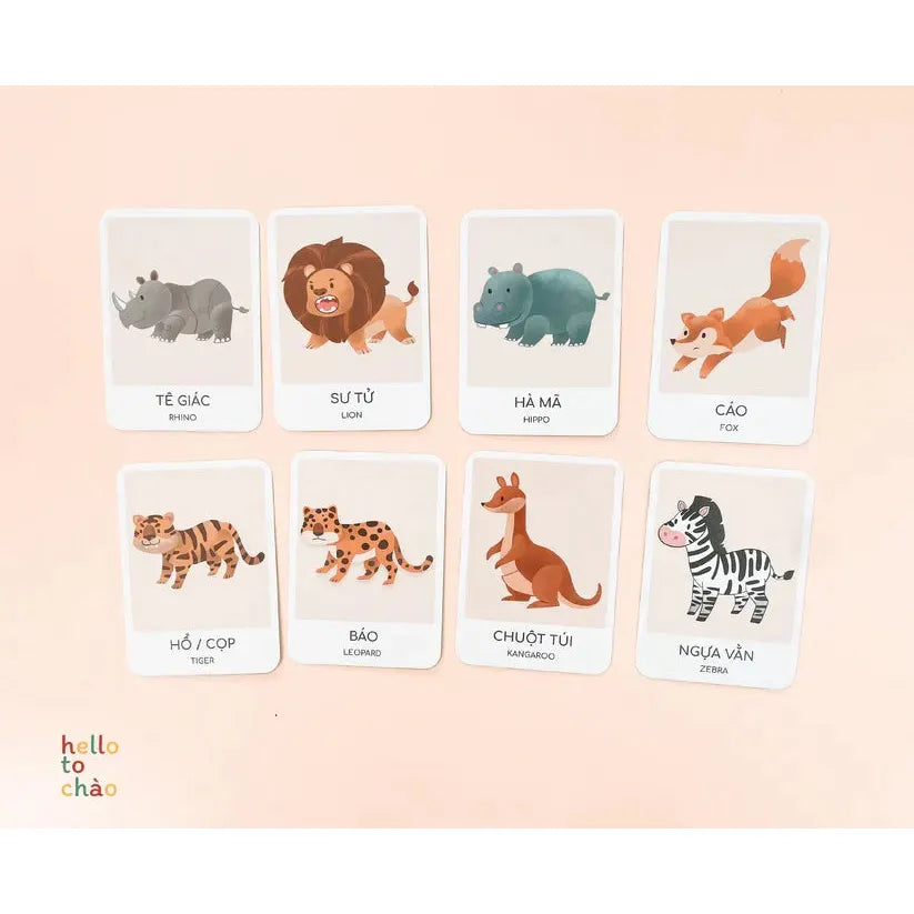 Bilingual Vietnamese Animal Flashcards | Thẻ flashcards song ngữ Anh Việt chủ đề động vật