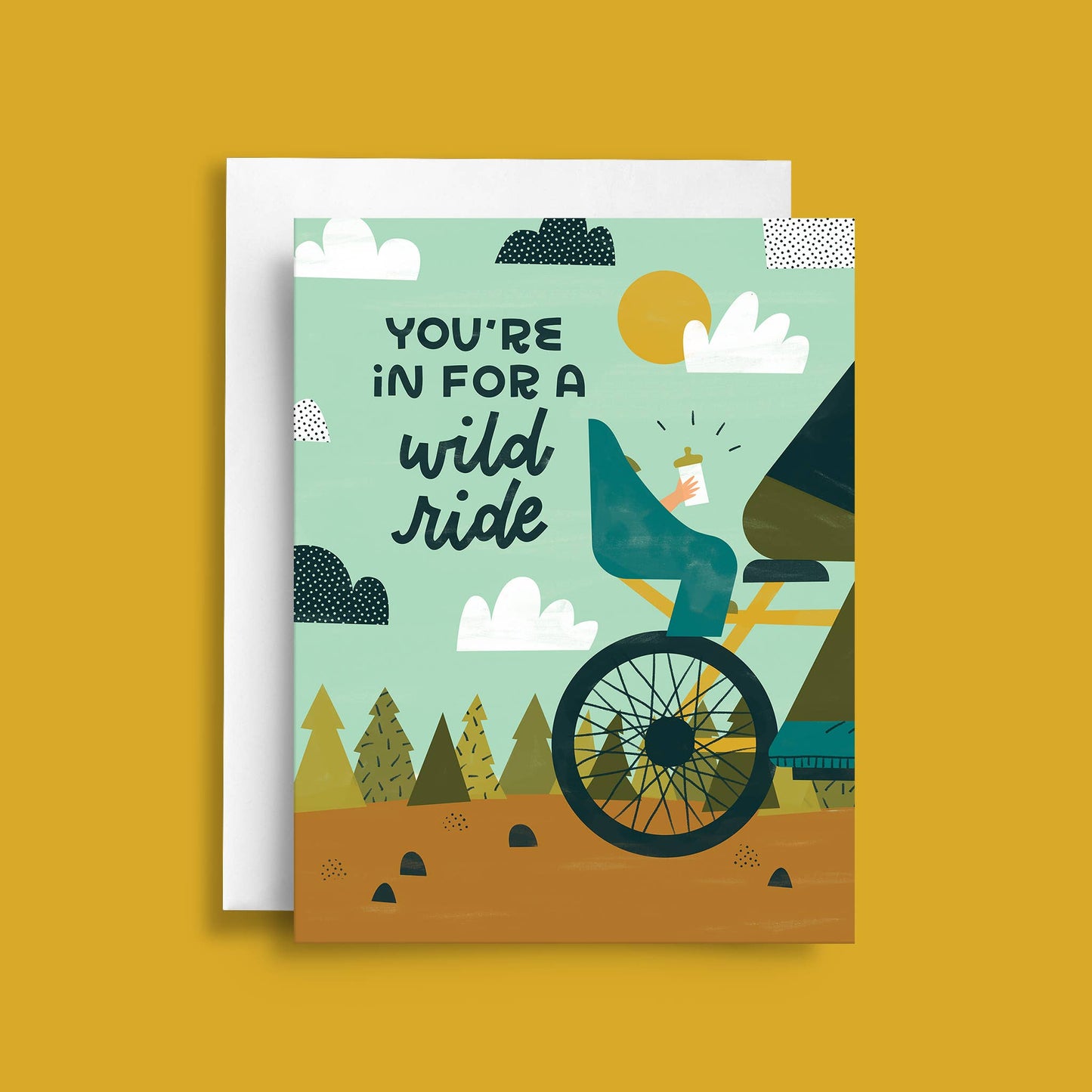 Wild Bike Ride Mountains Baby Card