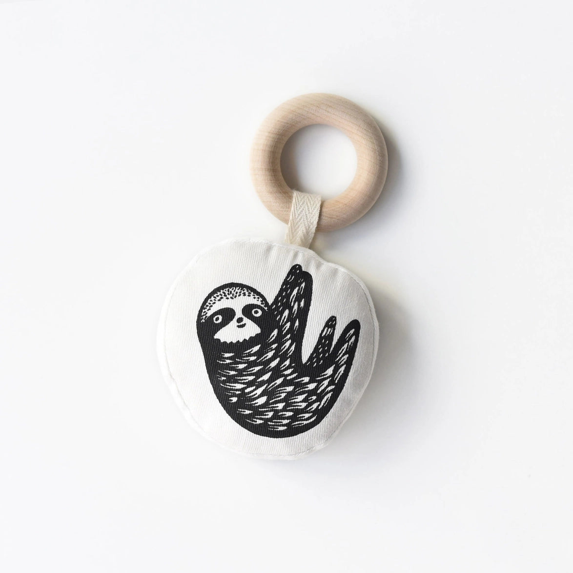 Organic Teether with Wooden Ring - Animals