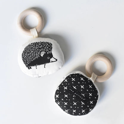 Organic Teether with Wooden Ring - Animals