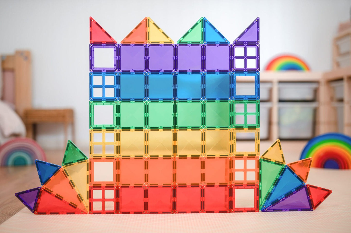 Rainbow Magnetic Tiles Starter Pack