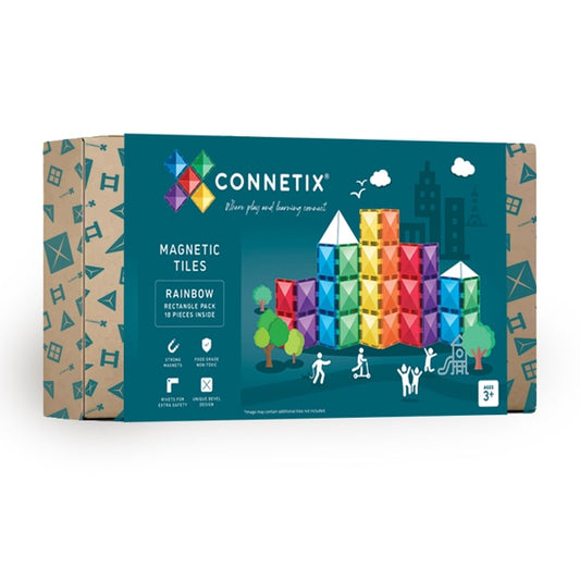 Rainbow Magnetic Tiles Rectangle Pack