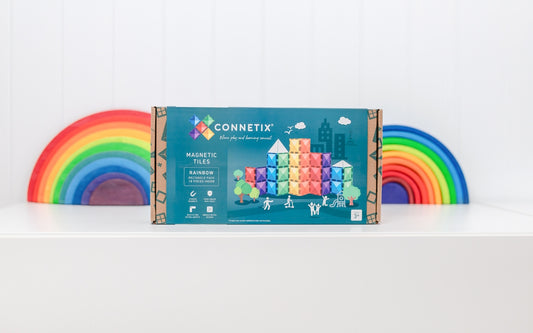 Rainbow Magnetic Tiles Rectangle Pack