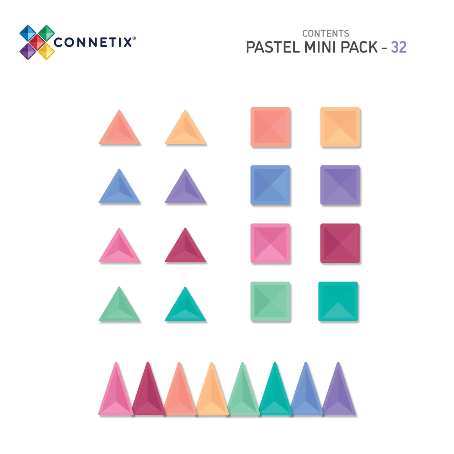 Pastel Magnetic Tiles Mini Pack