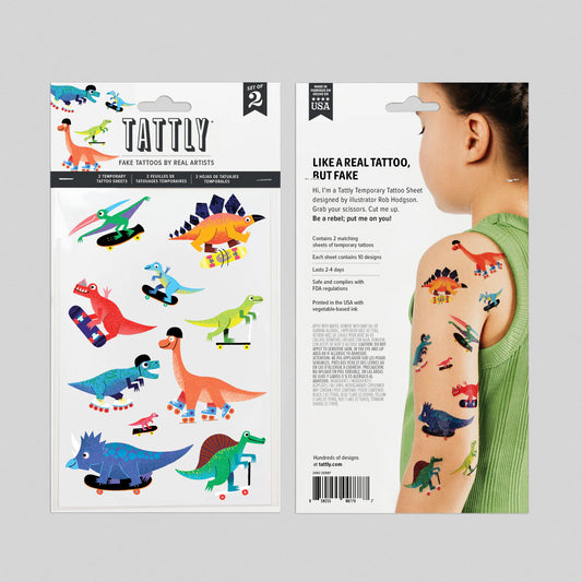 Dino Derby Temporary Tattoo Sheet